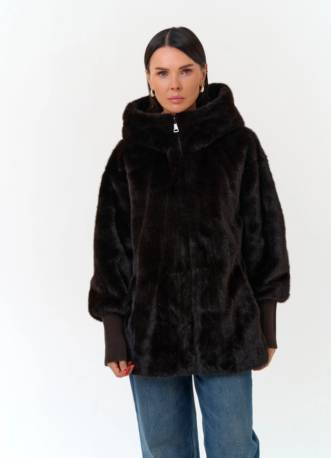 Женское пальто из эко меха модель № 33861 универмаг малина