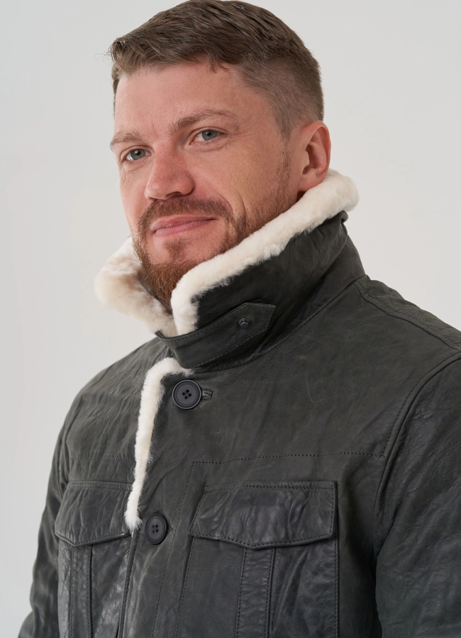 Куртка мужская из натуральной кожи  модель № 82314 универмаг малина