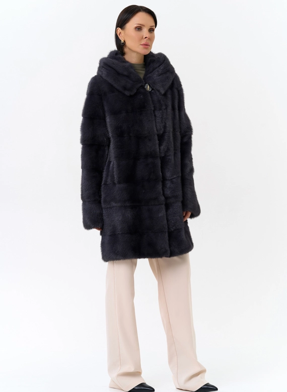 Норковая шуба трансформер с капюшоном