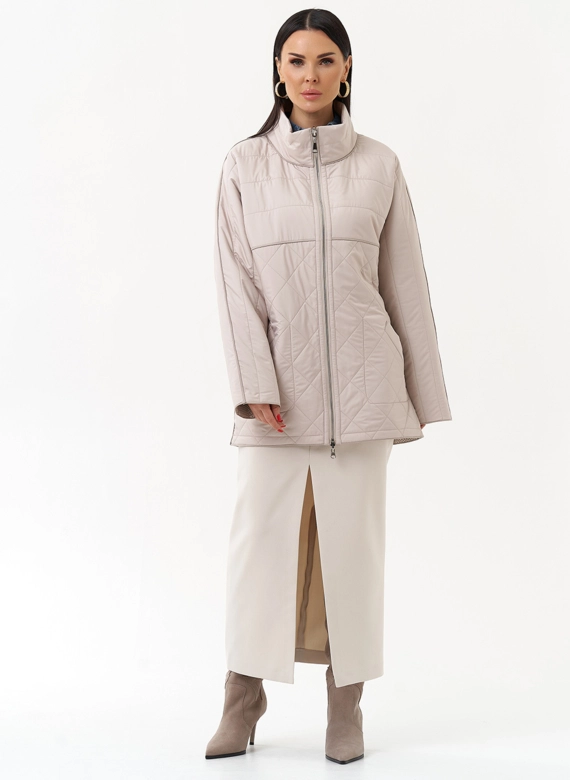 Женская двухсторонняя куртка с воротником стойкой фото