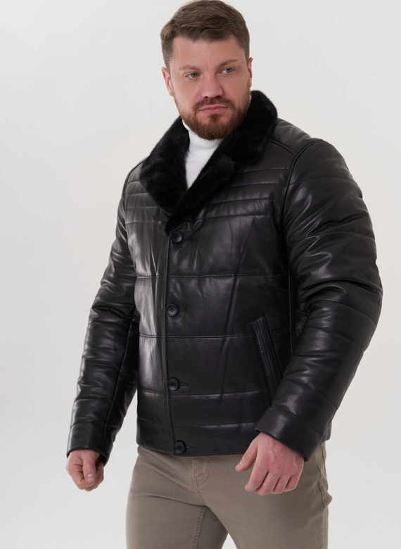 Мужская куртка из натуральной кожи фото
