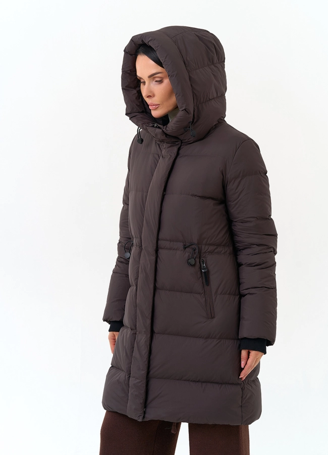 Женский пуховик с капюшоном модель № 34034 в кредит фото