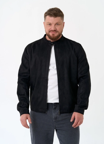 Мужская куртка из эко замши черного цвета