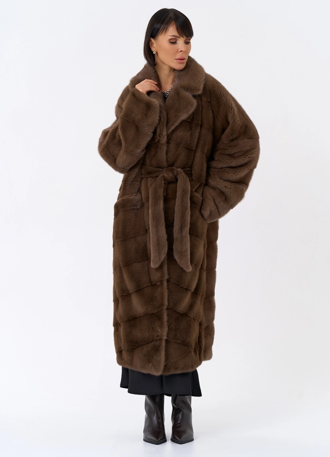 Длинная шуба с английским воротником модель № 31862 универмаг малина фото